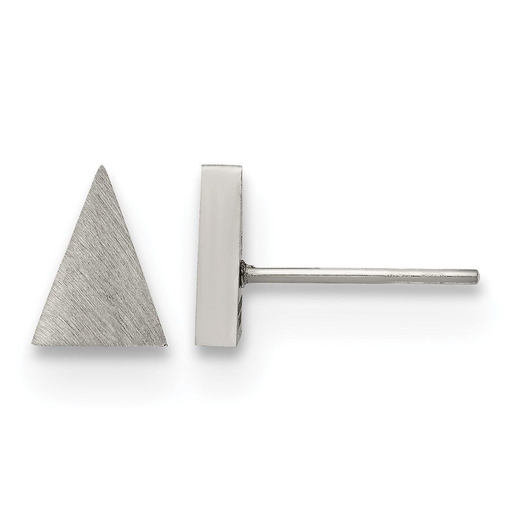 Edelstahl Chisel Gebürstet Dreieck Ohrstecker