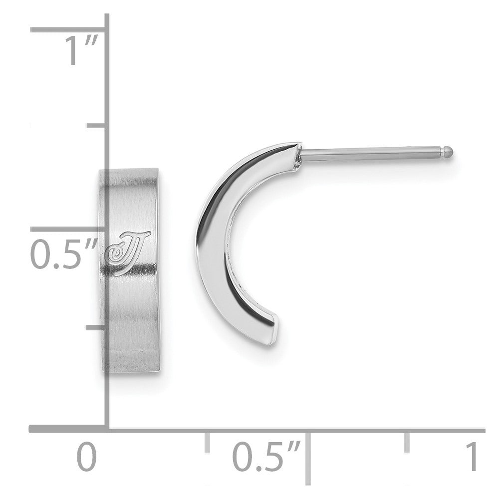 Edelstahl Lasergraviert Design & Satiniert Halb Creole Ohrstecker