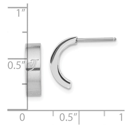 Edelstahl Lasergraviert Design & Satiniert Halb Creole Ohrstecker