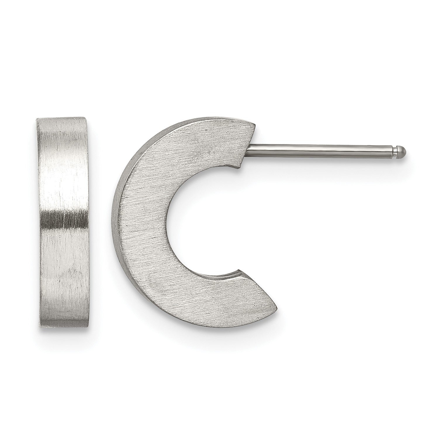 Edelstahl Chisel Gebürstet J Creole Ohrstecker