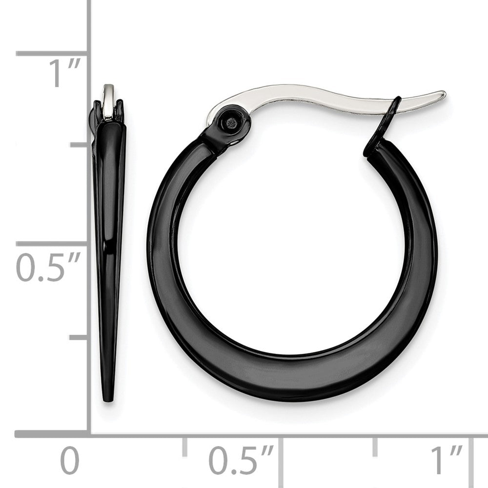 Edelstahl Chisel Poliert Schwarz Ip-beschichtet 19mm Diameter 2mm Creolen