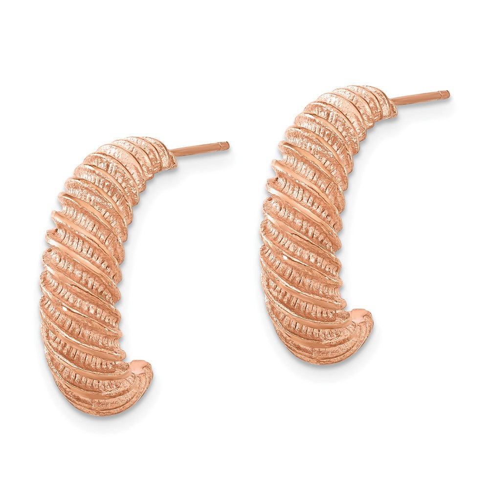 Edelstahl Rosa Ip-beschichtet Strukturiert J Creolen
