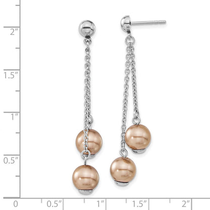 Edelstahl Champagne Synthetisch Perle Stecker Ohrhänger
