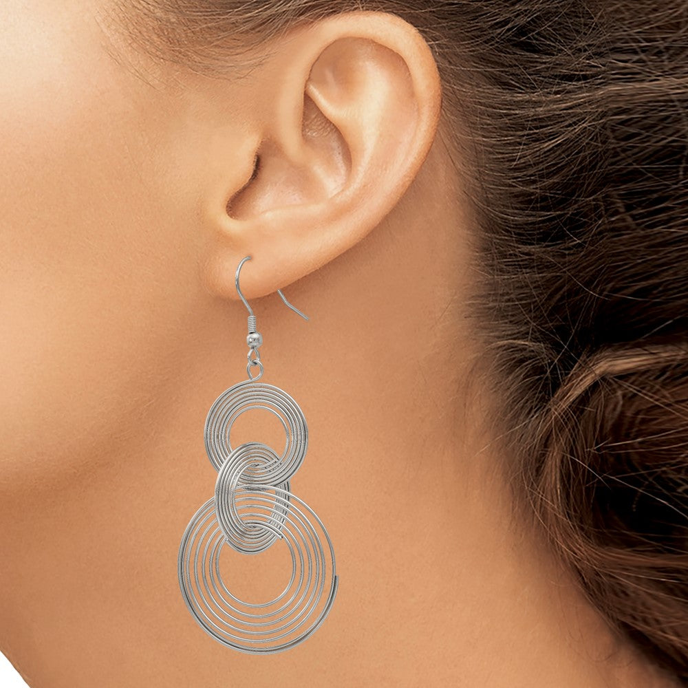 Edelstahl Chisel Poliert Multiple Kreis Hängend Hirte Haken Ohrringe