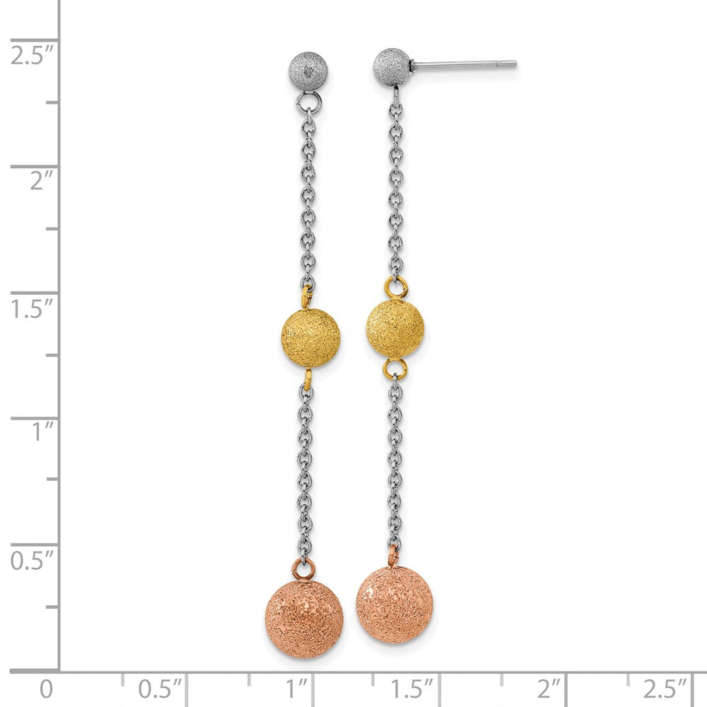 Edelstahl Tricolor Ip-beschichtet Lasergeschnitten Stecker Ohrhänger