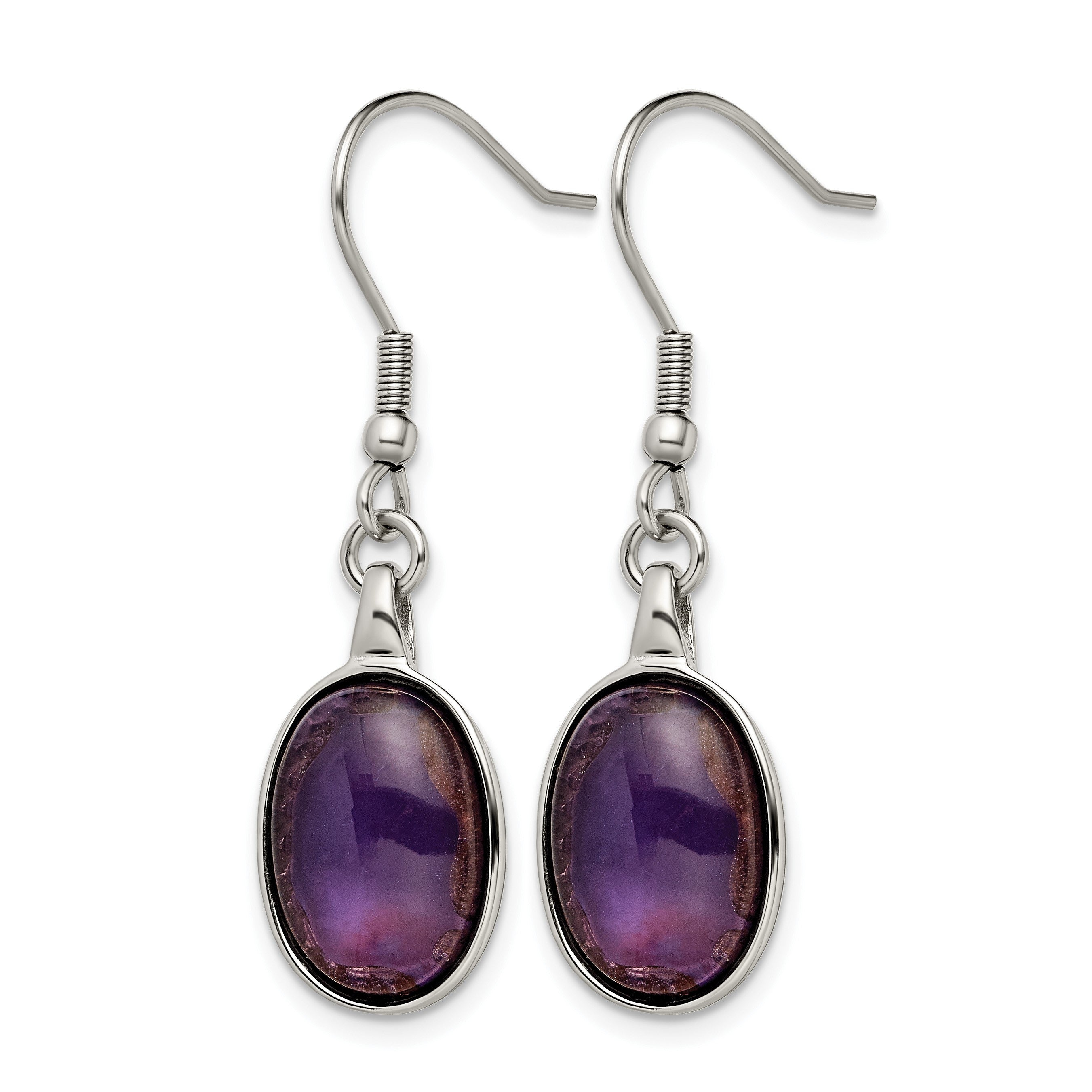 Edelstahl Synthetisch Amethyst Ohrringe
