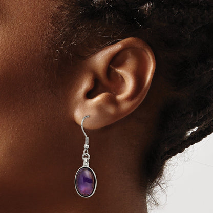 Edelstahl Synthetisch Amethyst Ohrringe