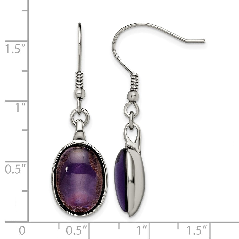 Edelstahl Synthetisch Amethyst Ohrringe