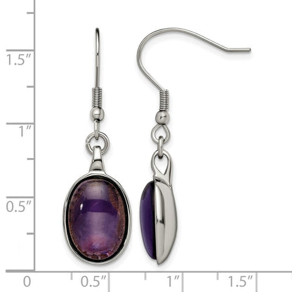 Edelstahl Synthetisch Amethyst Ohrringe