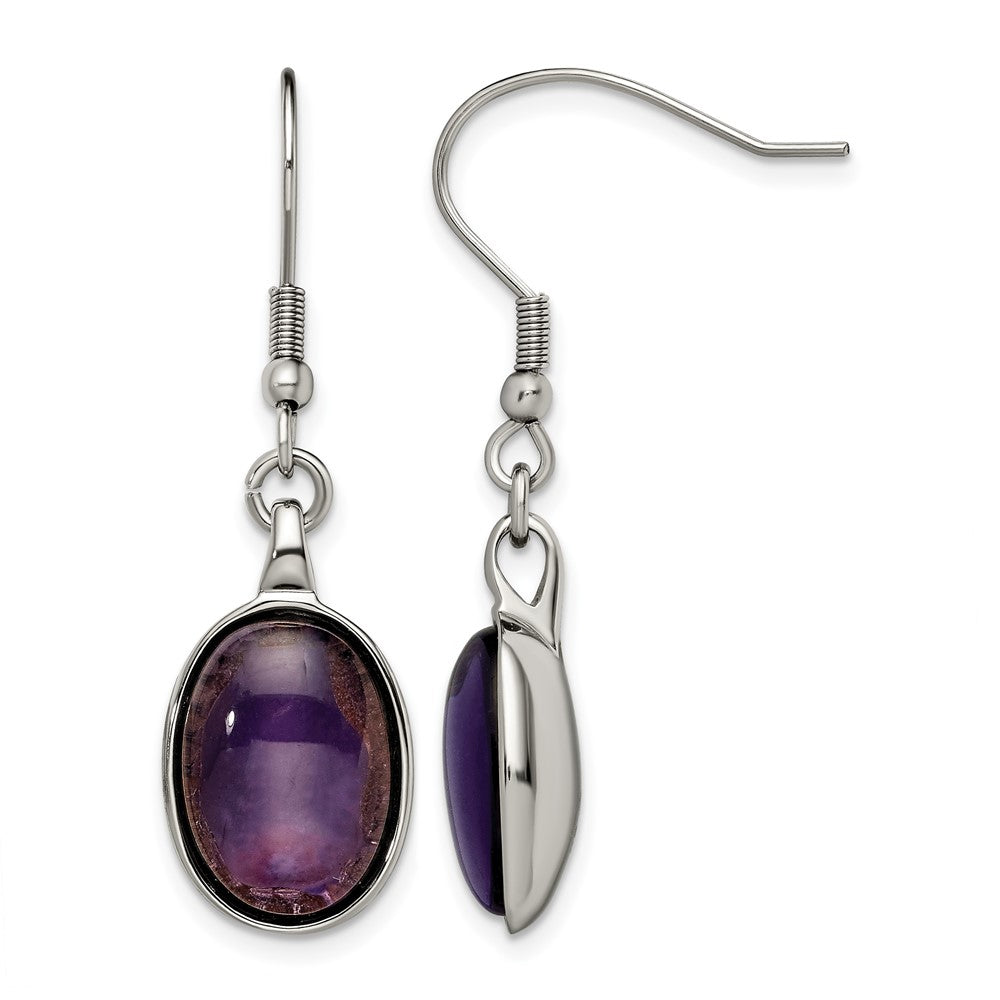 Edelstahl Synthetisch Amethyst Ohrringe