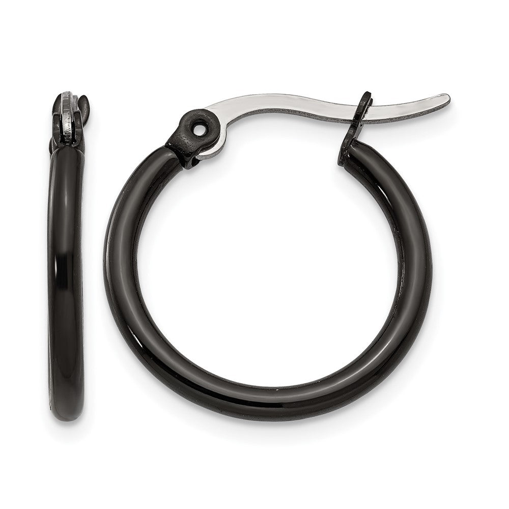 Edelstahl Chisel Poliert Schwarz Ip-beschichtet 19mm Diameter 2mm Creolen