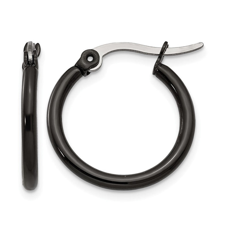 Edelstahl Chisel Poliert Schwarz Ip-beschichtet 19mm Diameter 2mm Creolen