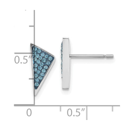 Edelstahl Blau Kristall Triangles Ohrstecker