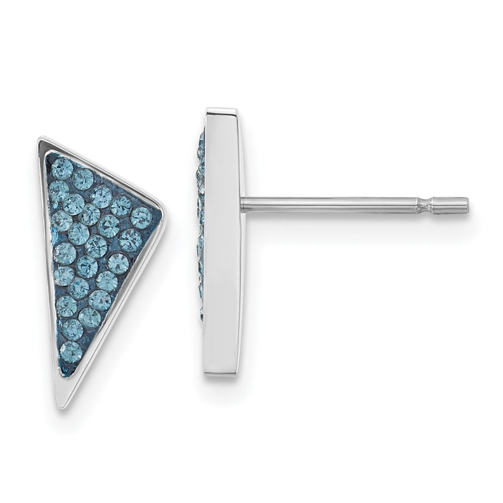 Edelstahl Blau Kristall Triangles Ohrstecker