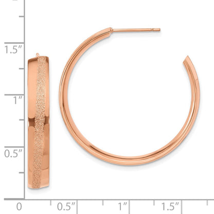 Edelstahl Rosa Ip-beschichtet Lasergeschnitten Glitzer Stecker Rund Creolen
