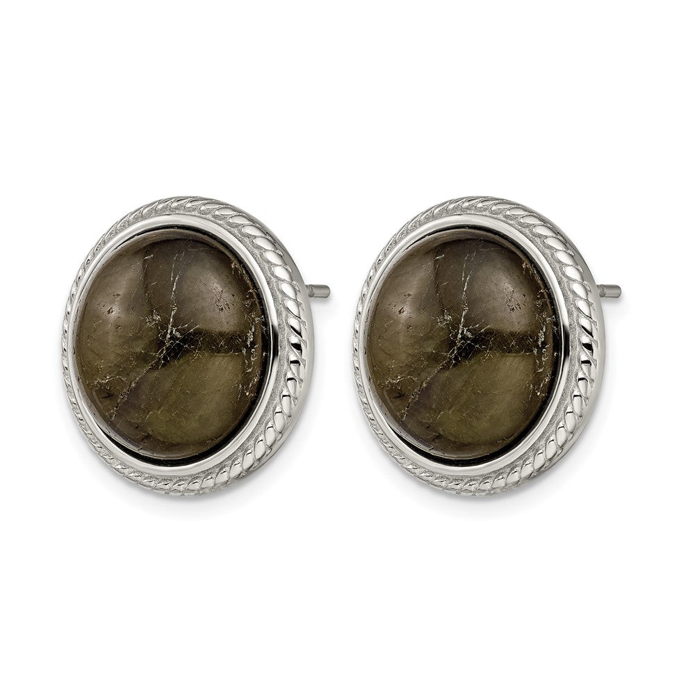 Edelstahl Poliert Labradorite Ohrstecker