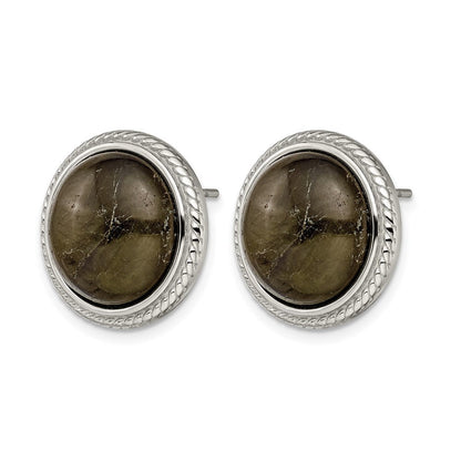 Edelstahl Poliert Labradorite Ohrstecker