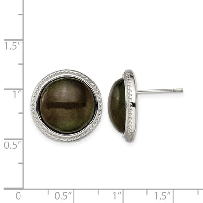 Edelstahl Poliert Labradorite Ohrstecker