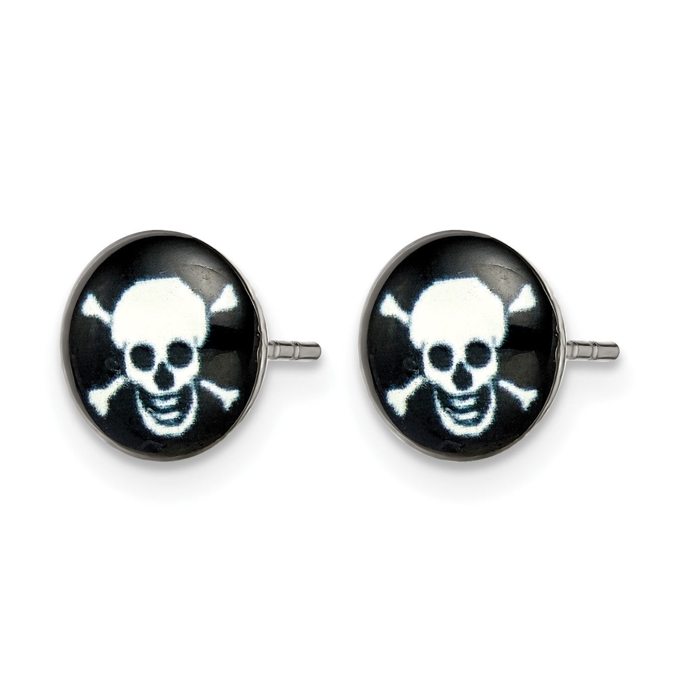 Edelstahl Chisel Poliert Totenkopf Epoxid Ohrstecker