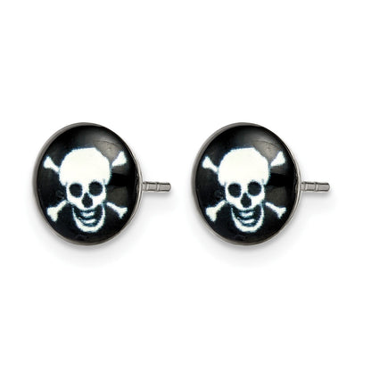 Edelstahl Chisel Poliert Totenkopf Epoxid Ohrstecker