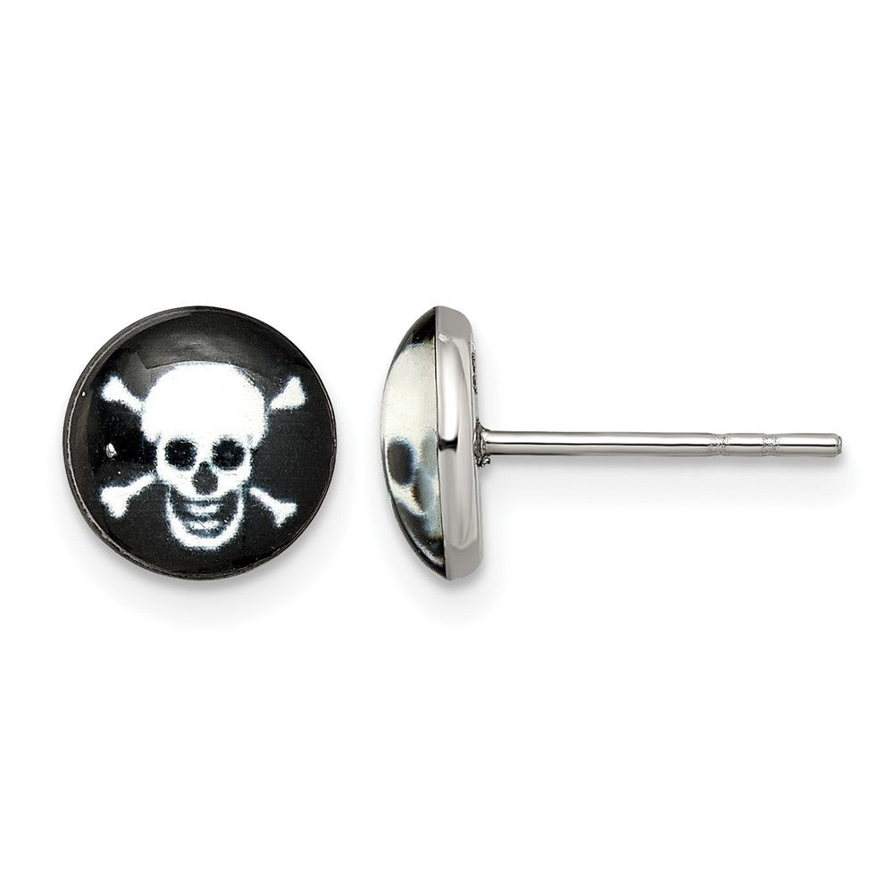 Edelstahl Chisel Poliert Totenkopf Epoxid Ohrstecker
