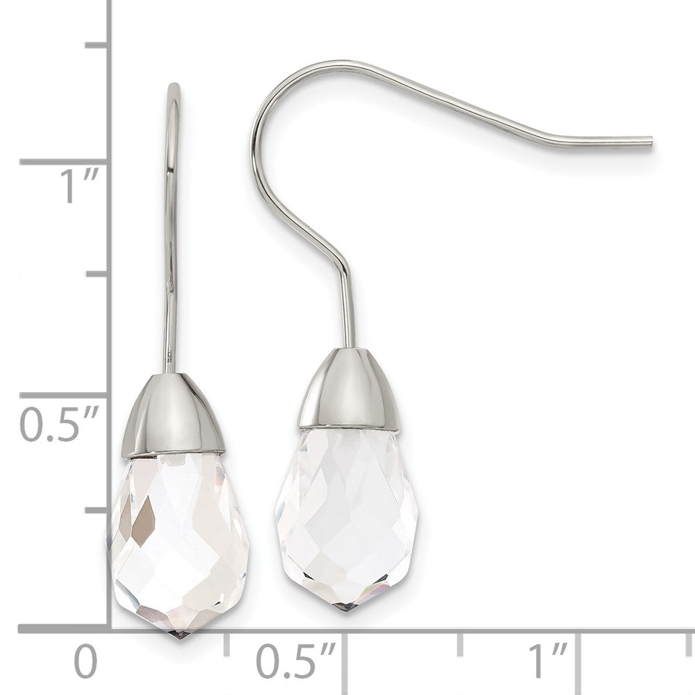 Edelstahl Poliert Glas Hirte Haken Ohrringe