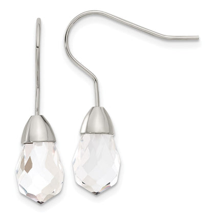 Edelstahl Poliert Glas Hirte Haken Ohrringe