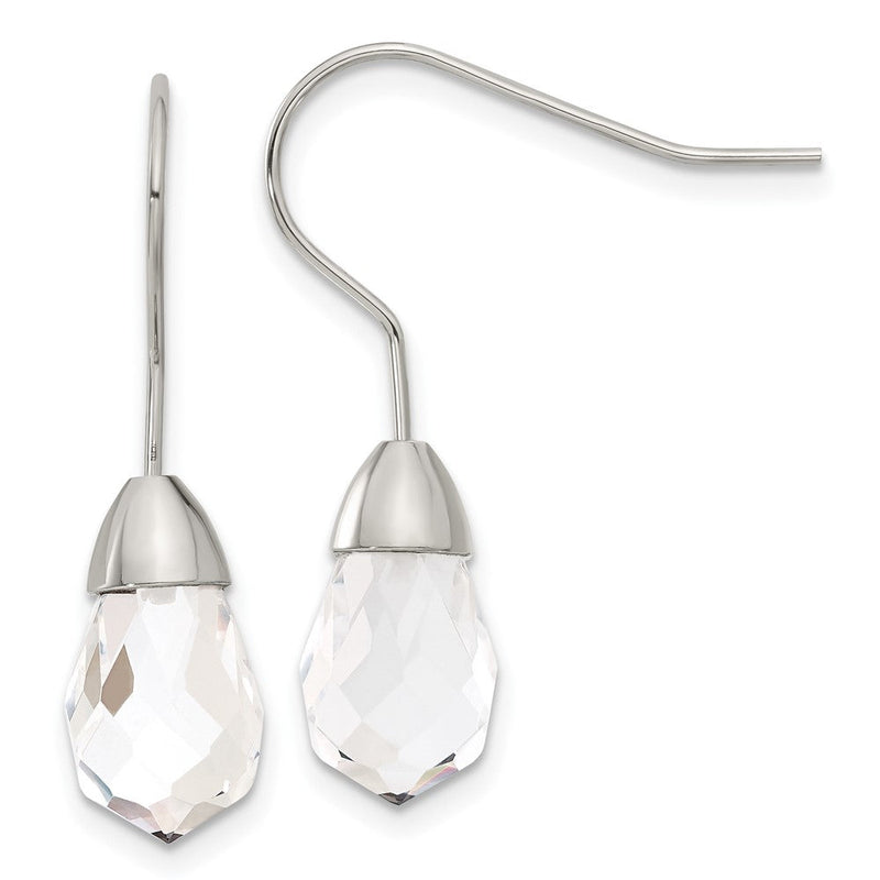Edelstahl Poliert Glas Hirte Haken Ohrringe