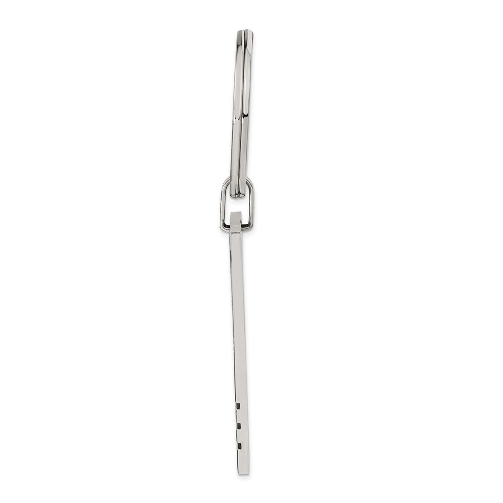 Edelstahl Chisel Gebürstet Schwarz Karbon Faser Einlage Key Ring