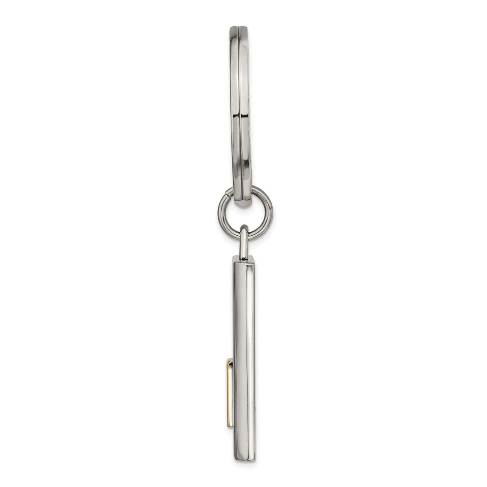 Edelstahl Chisel Poliert Gelb Ip-beschichtet Key Ring