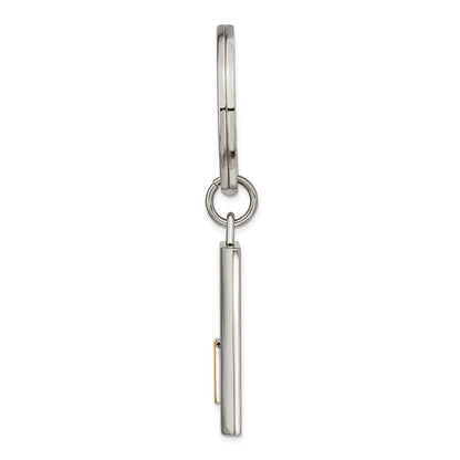 Edelstahl Chisel Poliert Gelb Ip-beschichtet Key Ring