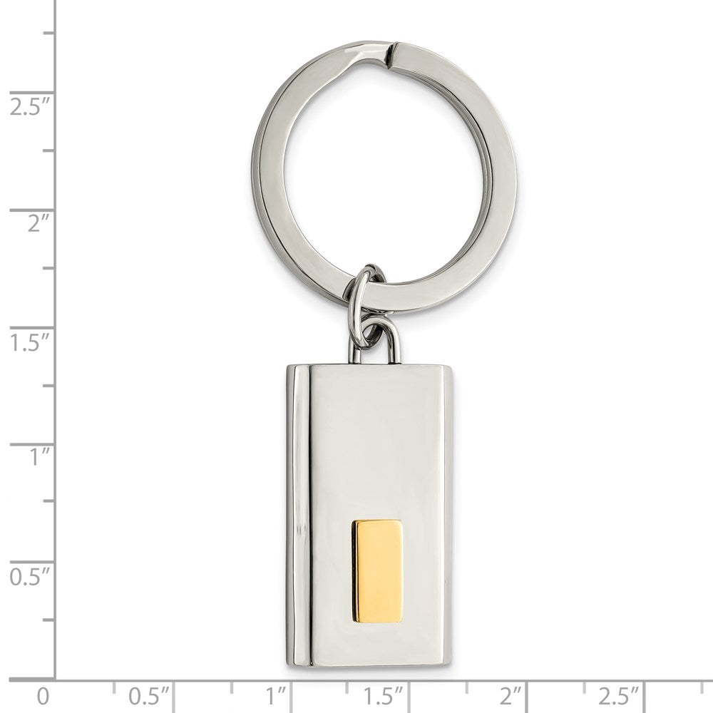 Edelstahl Chisel Poliert Gelb Ip-beschichtet Key Ring