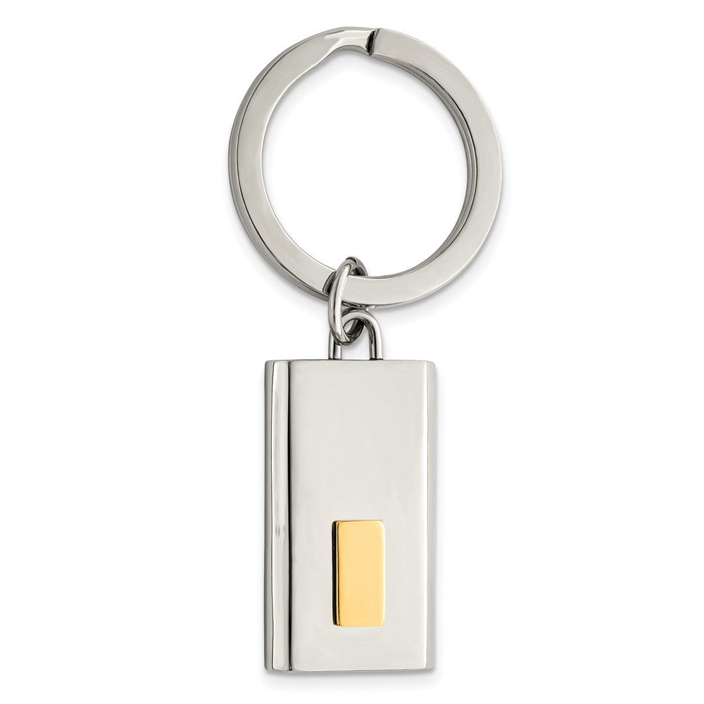 Edelstahl Chisel Poliert Gelb Ip-beschichtet Key Ring