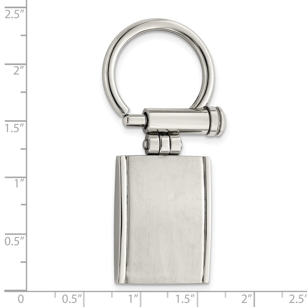 Edelstahl Chisel Gebürstet und Poliert Key Ring