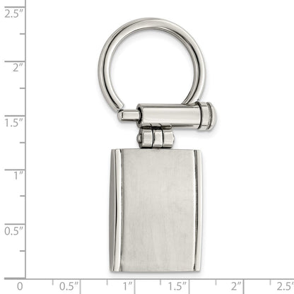 Edelstahl Chisel Gebürstet und Poliert Key Ring
