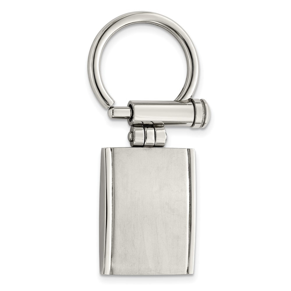 Edelstahl Chisel Gebürstet und Poliert Key Ring