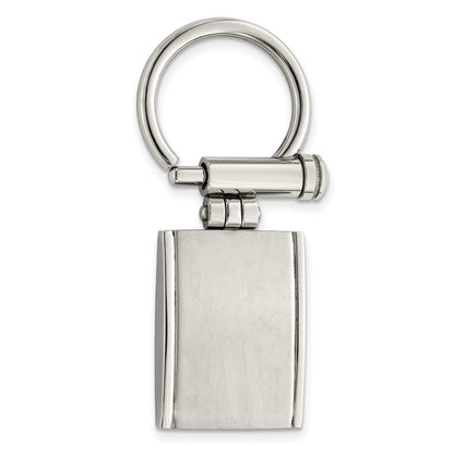 Edelstahl Chisel Gebürstet und Poliert Key Ring