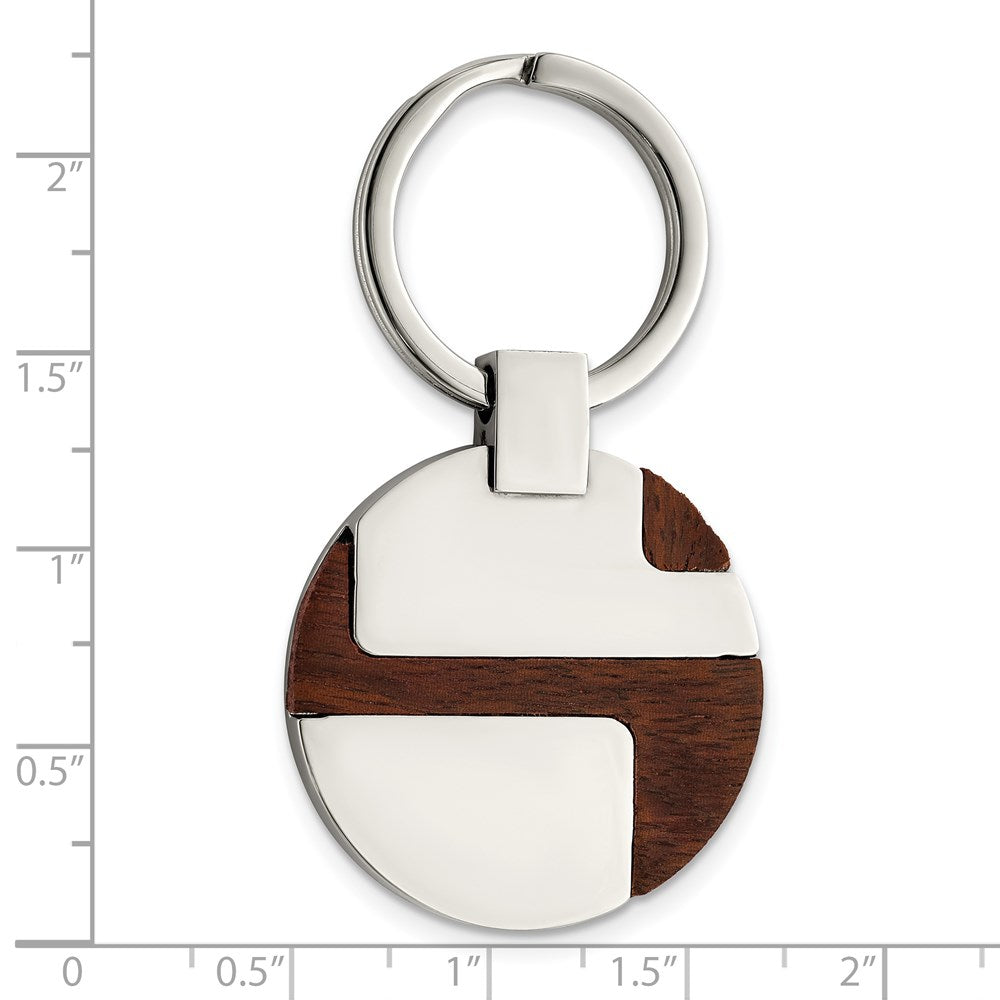 Edelstahl Chisel Poliert Wood Einlage Key Ring