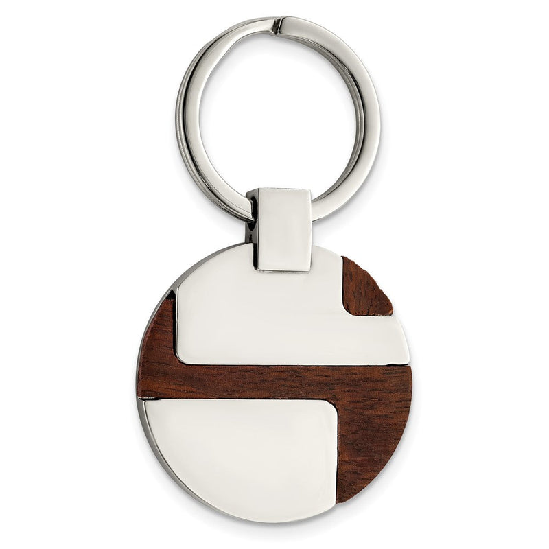 Edelstahl Chisel Poliert Wood Einlage Key Ring