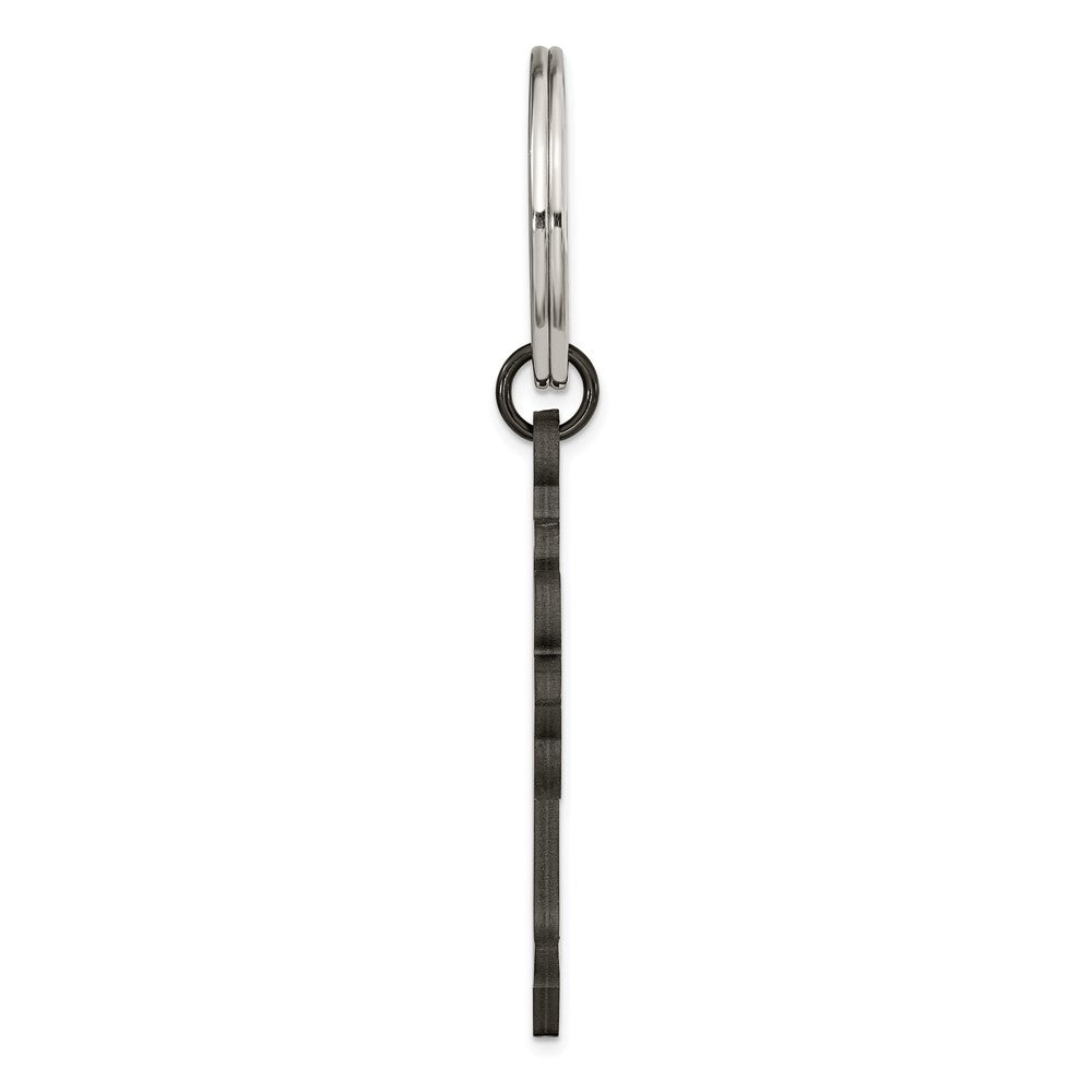 Edelstahl Chisel Poliert Schwarz Ip-beschichtet Kreuz Key Ring
