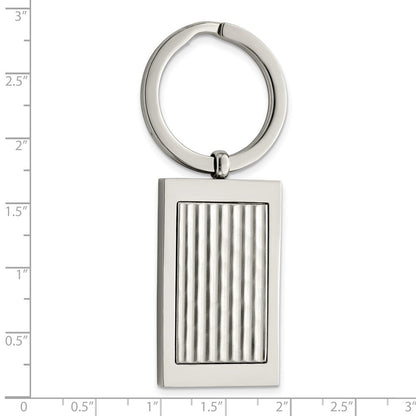 Edelstahl Poliert und Strukturiert Key Ring