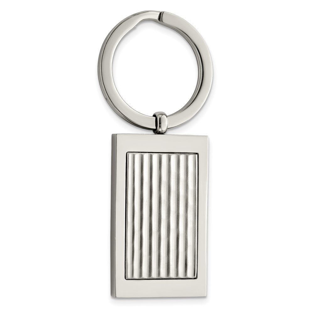 Edelstahl Poliert und Strukturiert Key Ring
