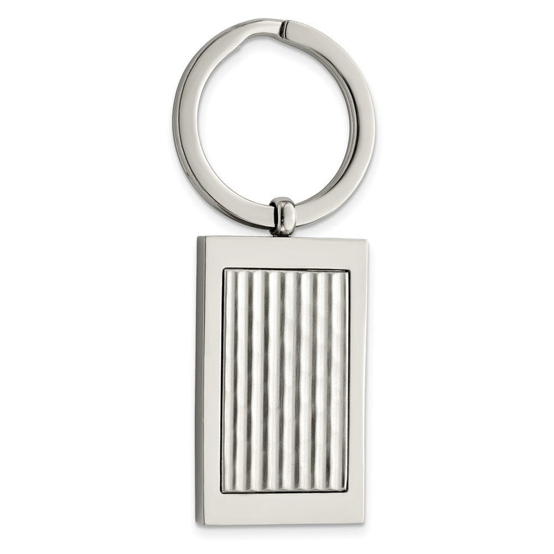 Edelstahl Poliert und Strukturiert Key Ring