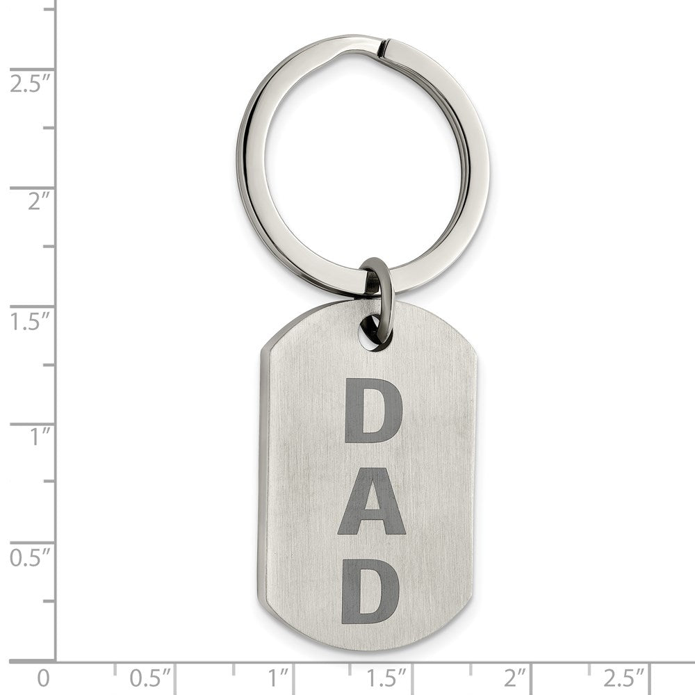 Edelstahl Chisel Gebürstet Lasered Dad Key Ring