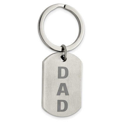 Edelstahl Chisel Gebürstet Lasered Dad Key Ring