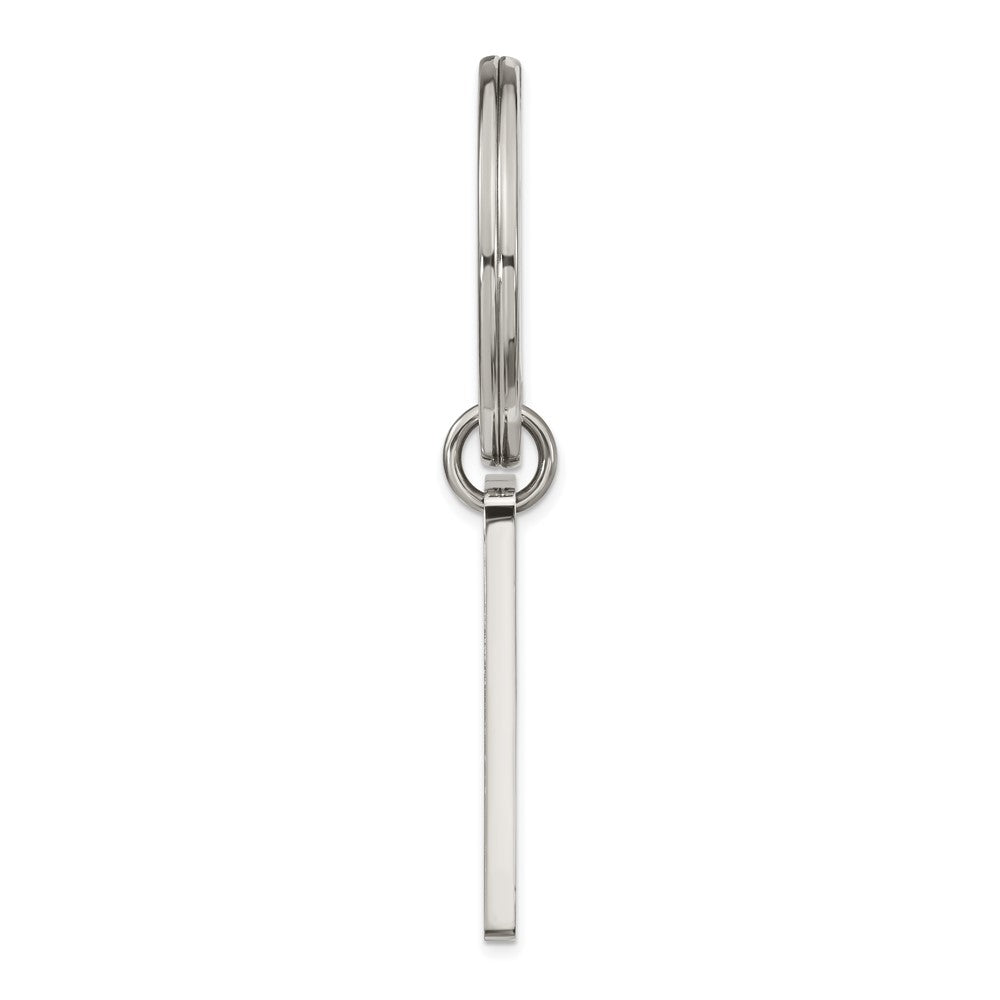 Edelstahl Chisel Gebürstet und Poliert Key Ring