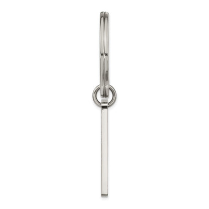 Edelstahl Chisel Gebürstet und Poliert Key Ring