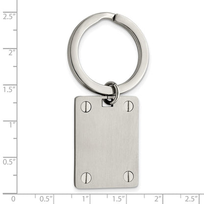 Edelstahl Chisel Gebürstet und Poliert Key Ring