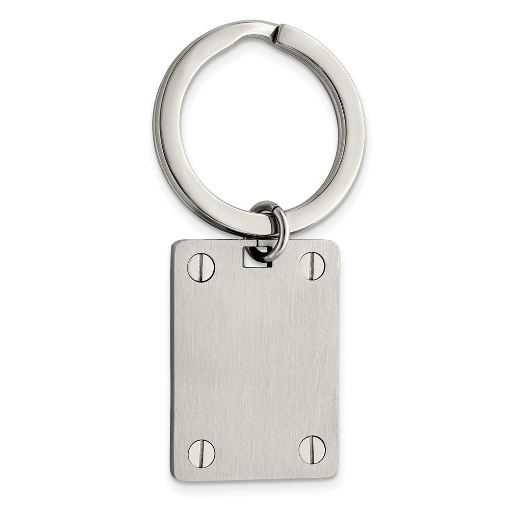 Edelstahl Chisel Gebürstet und Poliert Key Ring