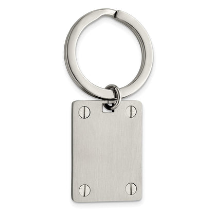 Edelstahl Chisel Gebürstet und Poliert Key Ring